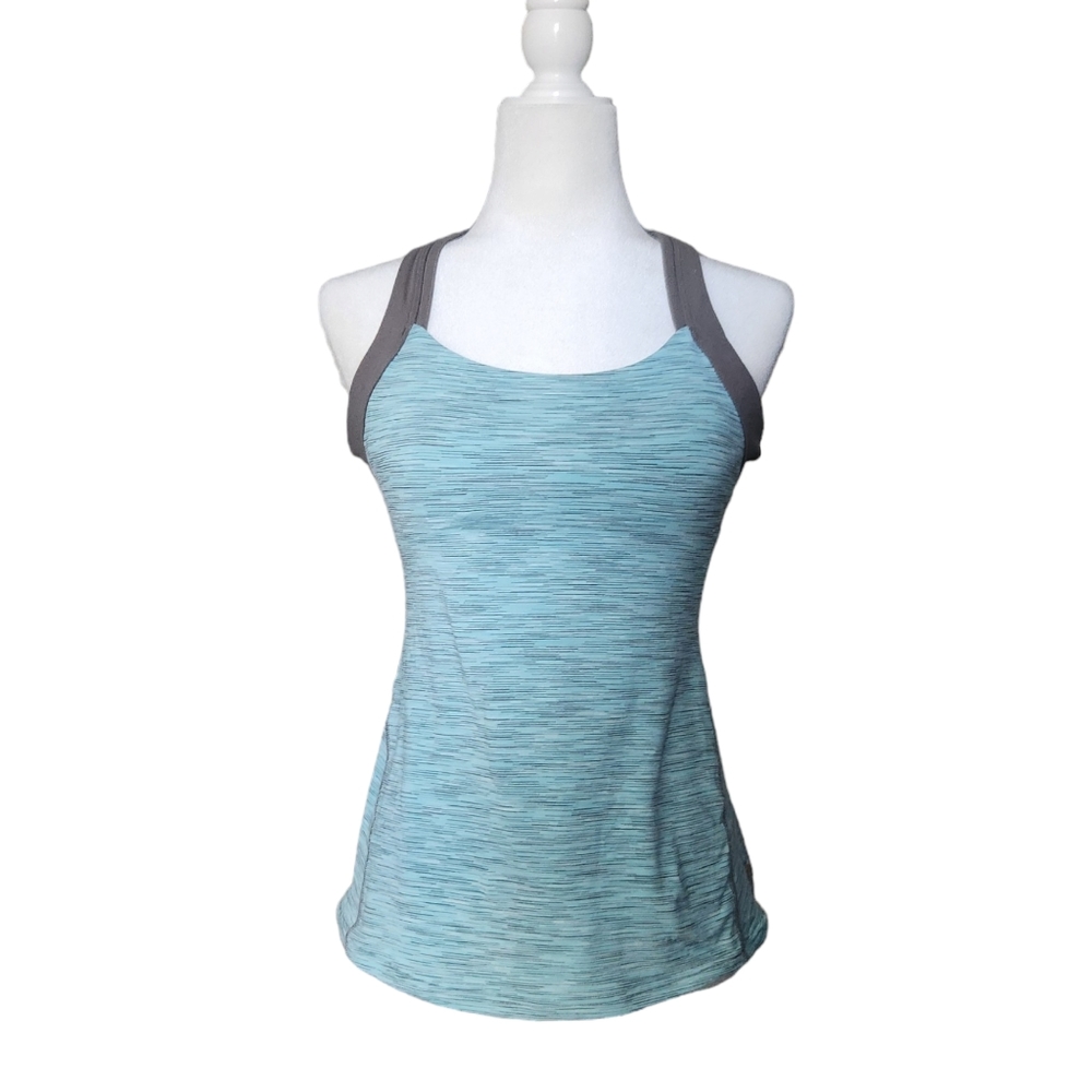 LUCY Power Women's Yoga Gym Sport Activewear Fix Tank Top Blue Gray Size M